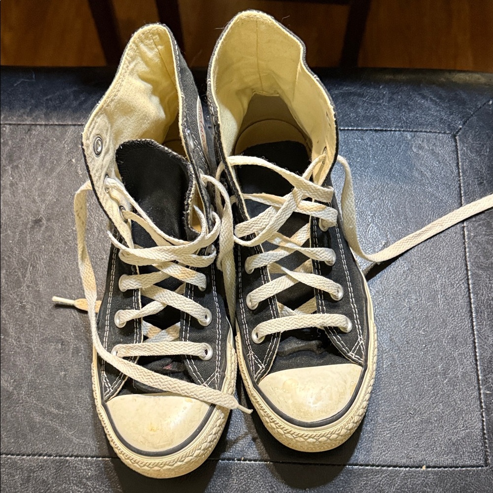 Converse Black and Cream High-Tops